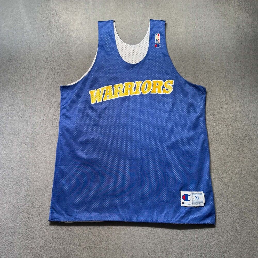 Champion NBA Golden State Warriors Men’s XL Reversible Jersey Blue White Vintage
